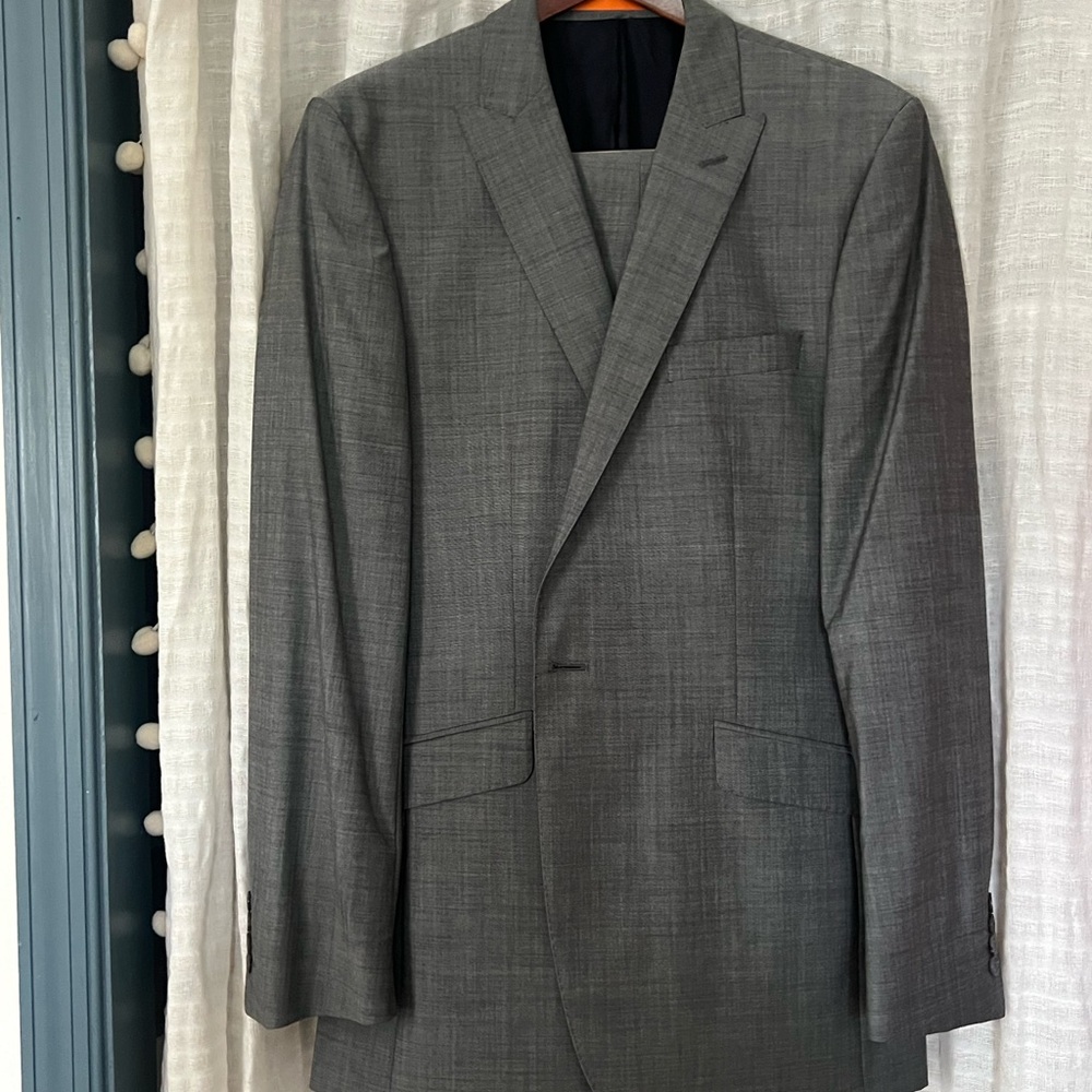 Ben Sherman Men's Charcoal Gray Single-Breasted Suit Jacket